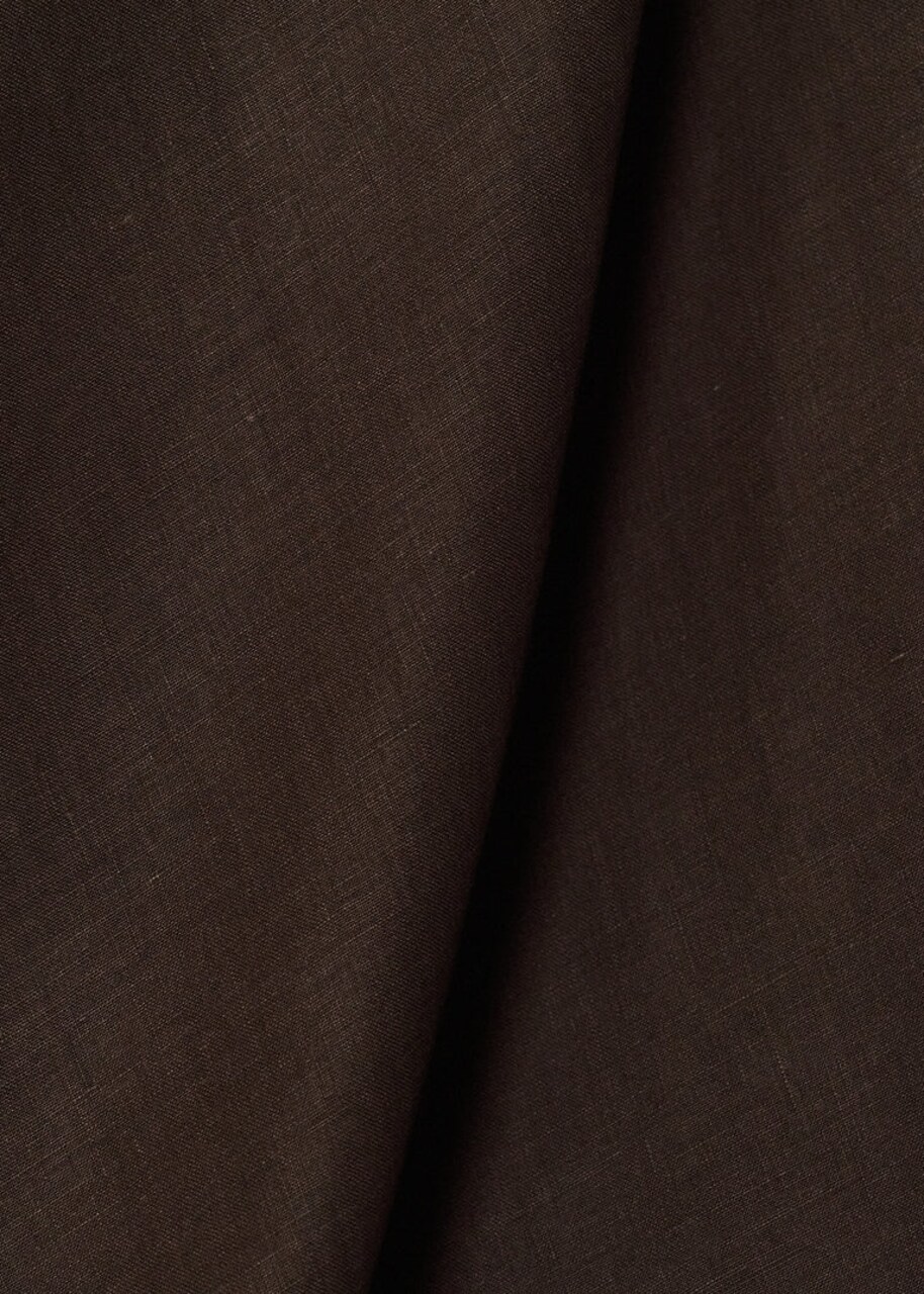 1 Yard Pure Linen Fabric Chocolate Midweight Solid 6.5 Oz 58 Inches Wide